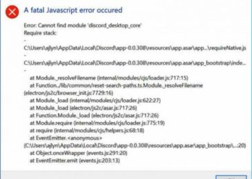 How to Fix Discord Javascript Error ‘A fatal javascript error occurred.’?